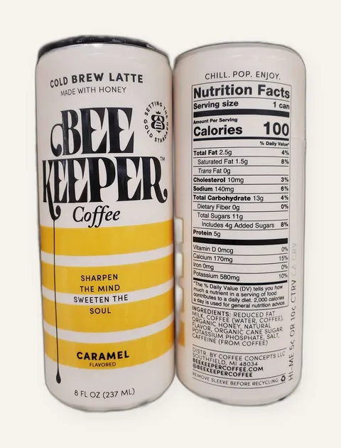Bee Keeper Coffee Caramel Latte can