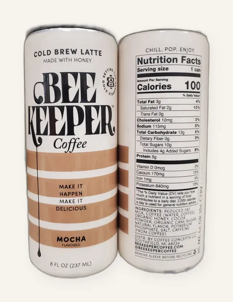 Bee Keeper Coffee Mocha Latte can