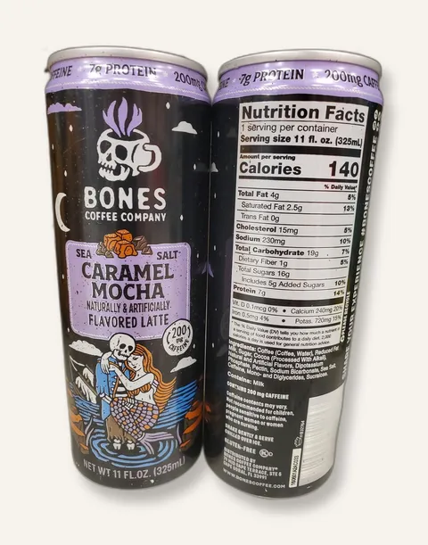 Bones Coffee Company Sea Salt Caramel Mocha Latte can