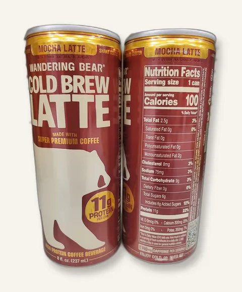 Wandering Bear Mocha Cold Brew Latte can